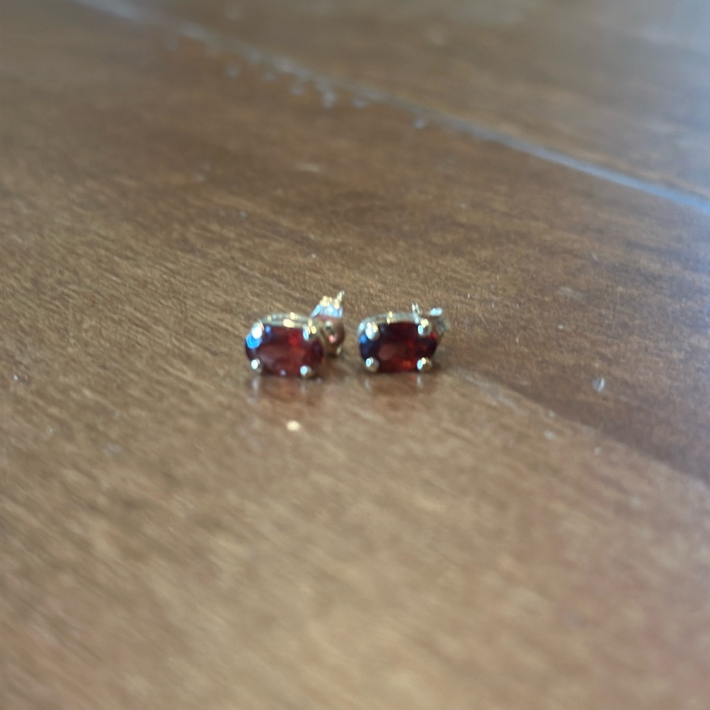 Small Ruby & Gold Earrings.